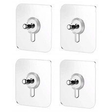 HOME USE αυτοκόλλητες βάσεις 57x57mm διάφανο 4τμχ HUH-0156